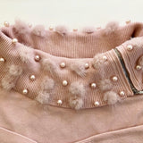 Elegant Sweater with Pearls and Fur details by Passioni
