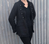 Black Casual Jacket with Fringes