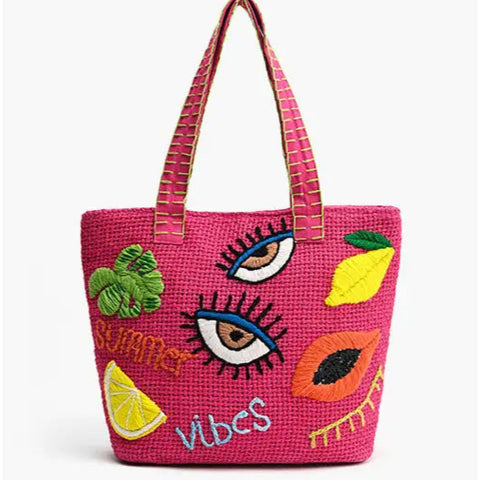 Fruitful Charm Tote Hot Pink