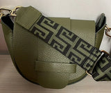 Italian Leather Crossbody  Bag with fun Strap