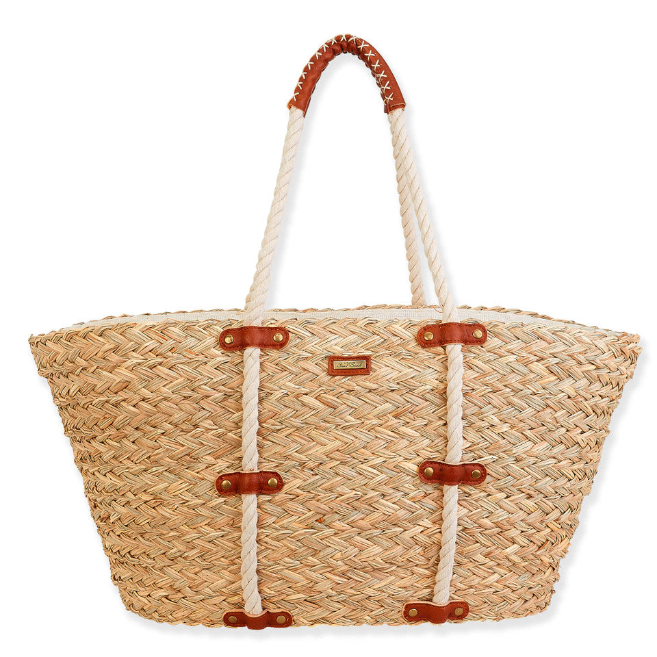 Natural Straw Sea Grass Shoulder Tote – Two B's Accessories