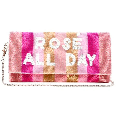 ROSE ALL DAY Handbeaded Clutch
