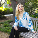 Blue and White Button Up Shirt