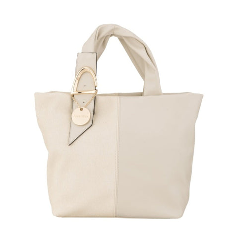 Elegant Ivory Bag with a Twisted Handle Detail