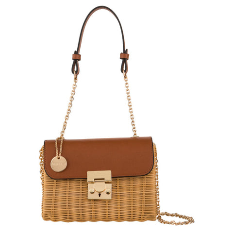 Italian Rattan Bag with Elegant Chain