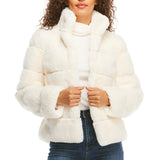 Faux Fur Jacket with pockets Ivory