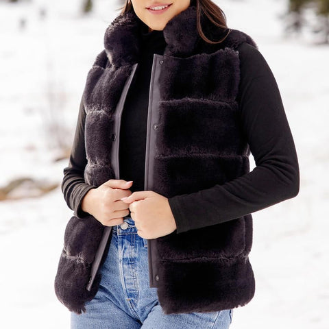 Faux Fur Posh Snap Vest