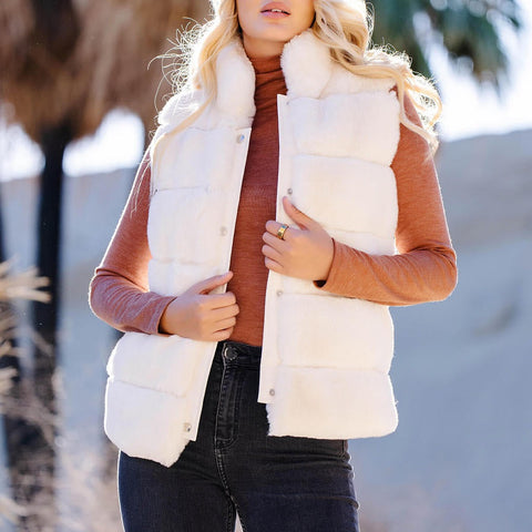 Faux Fur Posh Snap Vest