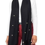 Elegant Scarf with Pearl Details
