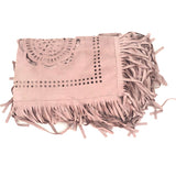 Faux Suede Poncho with Fringe