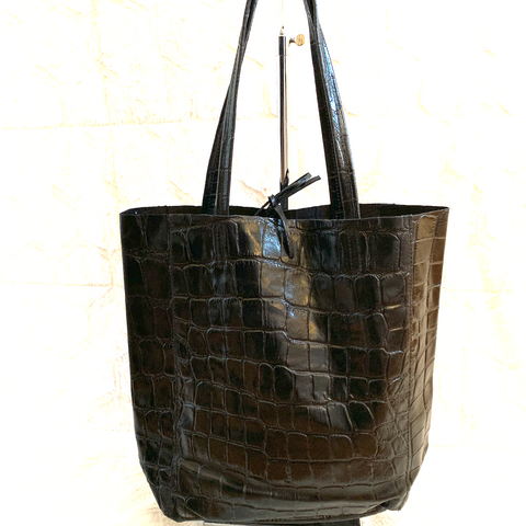 Embossed Leather Tote