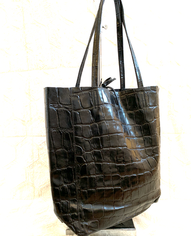 Embossed Leather Tote