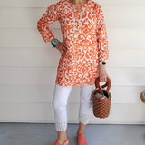 Orange Paisley Cotton Tunic