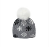 Warm Snowflake Pom Pom Hat