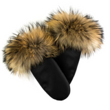 Leather Mittens with Fur Trim