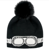 Crystal Goggle Beanie Hat with Pompom Mitchie's Matching