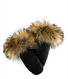 Leather Mittens with Fur Trim