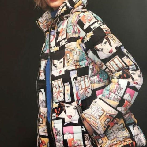 Bella Isabella Long Jacket with Comic Print