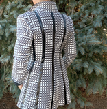 Stretch Checkered  Jacket with faux leather  details