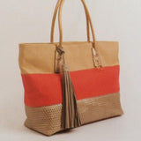 Canvas and Vegan Leather Tote by Pia Rossini