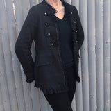 Black casual fun jacket with fringes